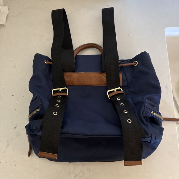 BACKPACK Steve Madden Backpack‎ Bsolly Blue Drawstring Nylon Travel Bag - Picture 6 of 6